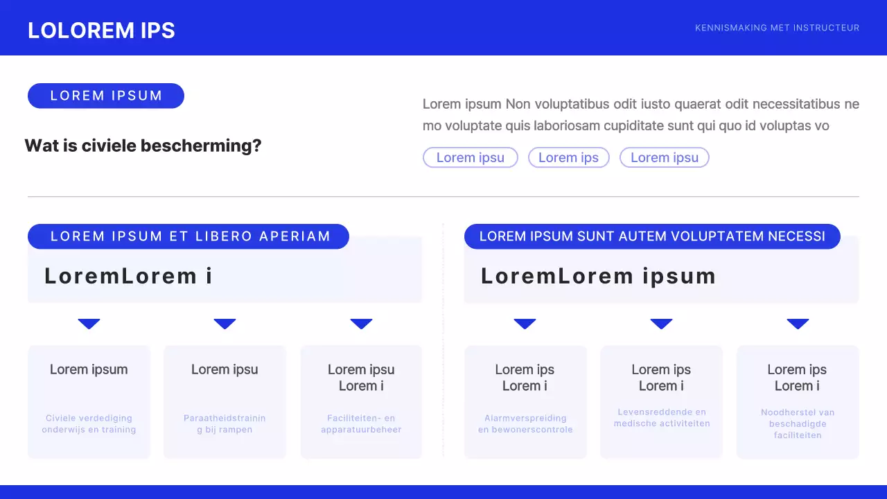 Eenvoudige civiele verdedigingstraining in marineblauw en zwart