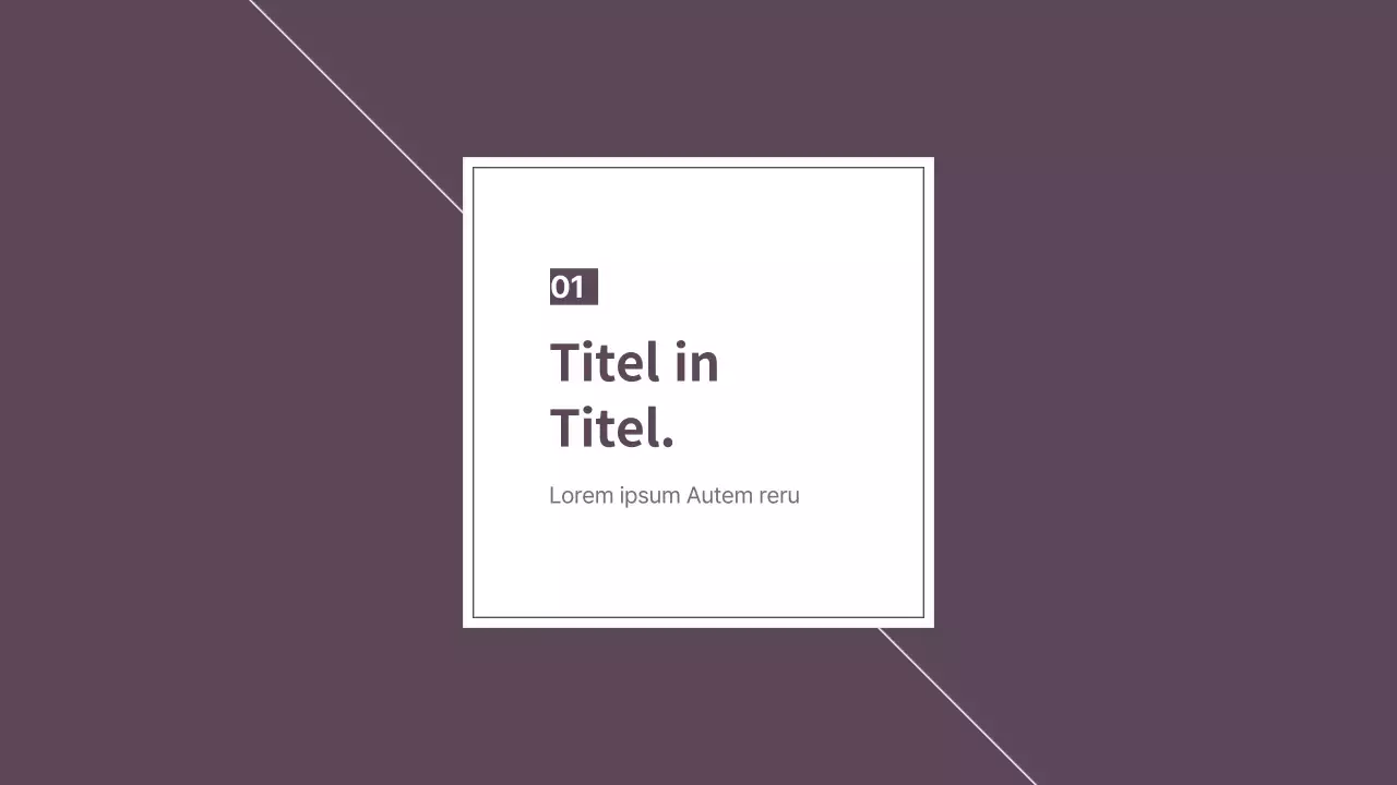 Erläuterung des minimalistischen Layouts in Lila