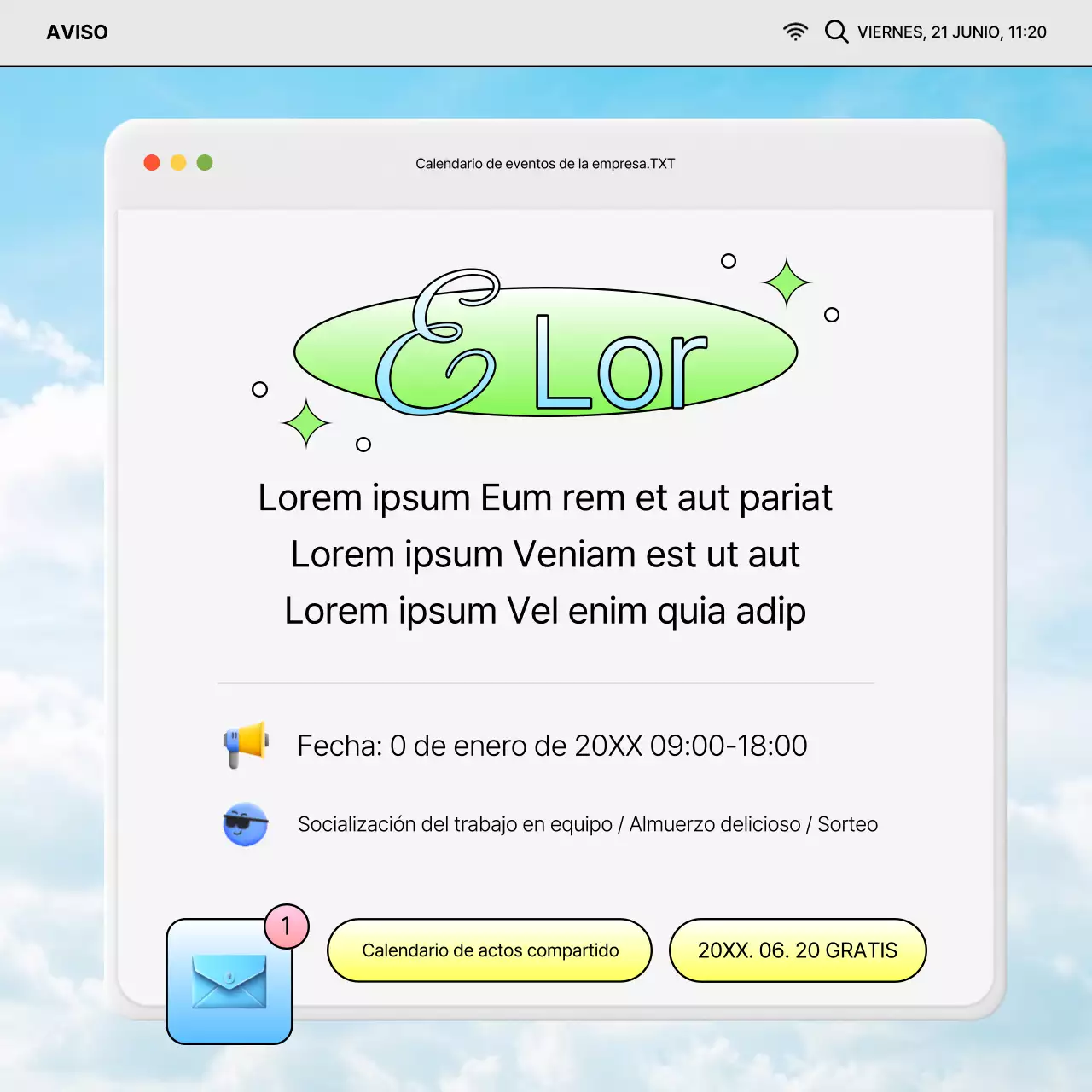 Anuncios de un año de RH en chartreuse y azul claro
