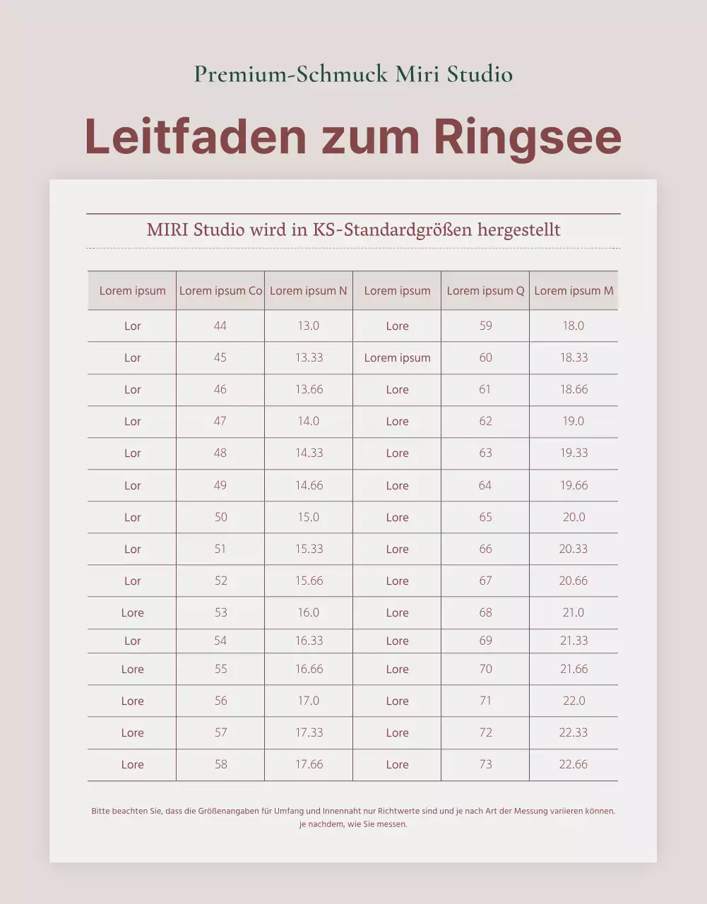 Eine Anzeige, die ein Lookbook mit trendigen Schmuckaccessoires in Rosa und Braun verkauft.