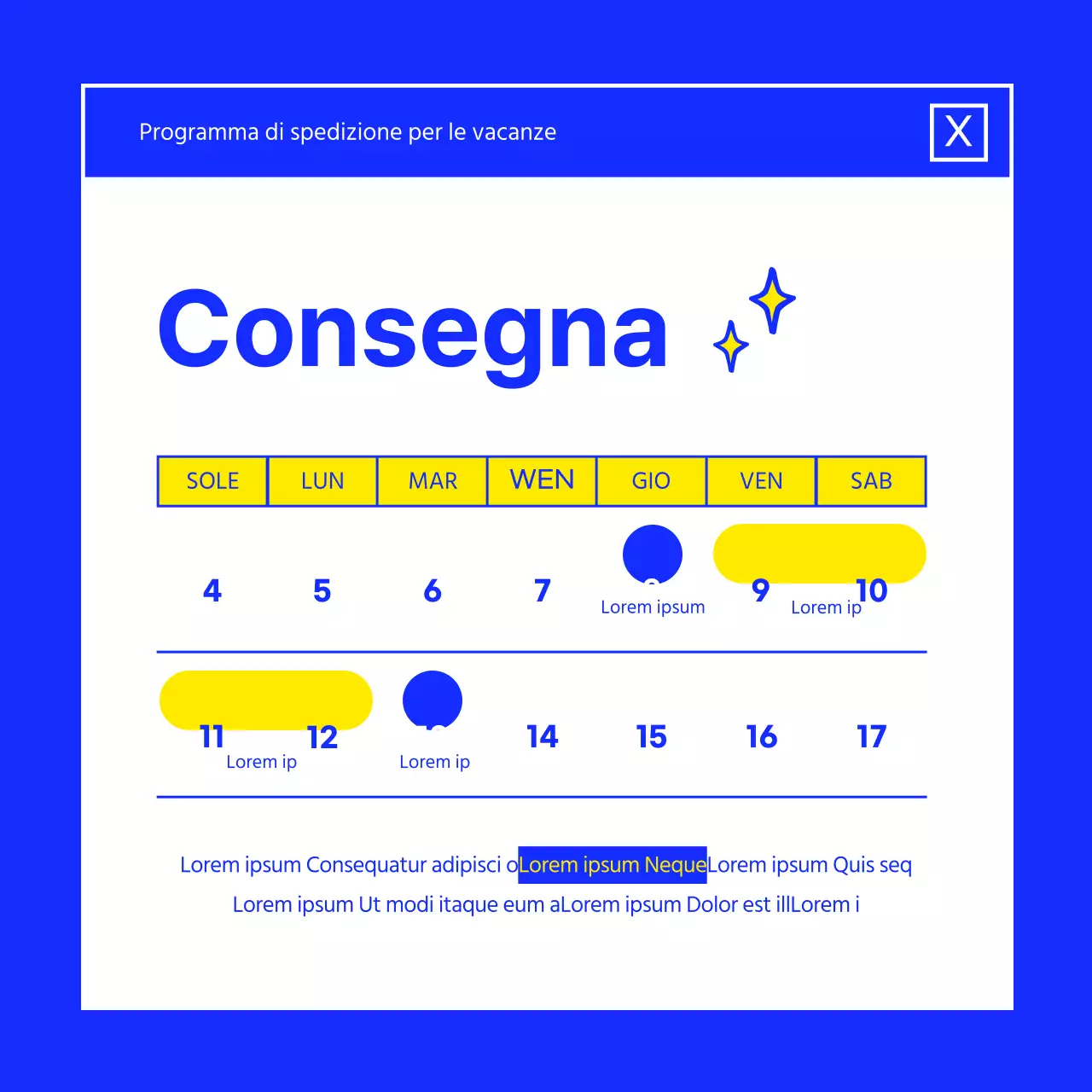 Promuovere il marchio di un dessert blu.