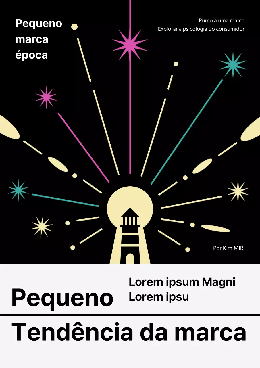 Capa de tendência de marca pequena com um toque de preto e amarelo