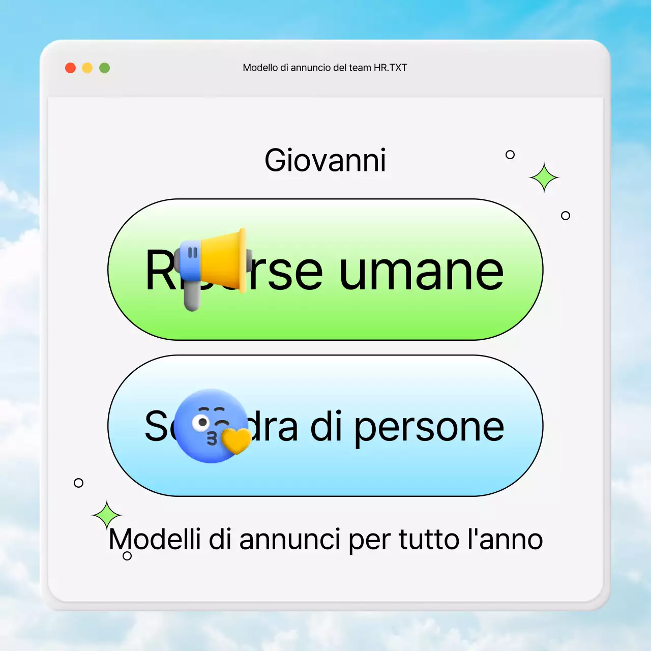 Annunci HR di un anno in tendenza in chartreuse e light blue