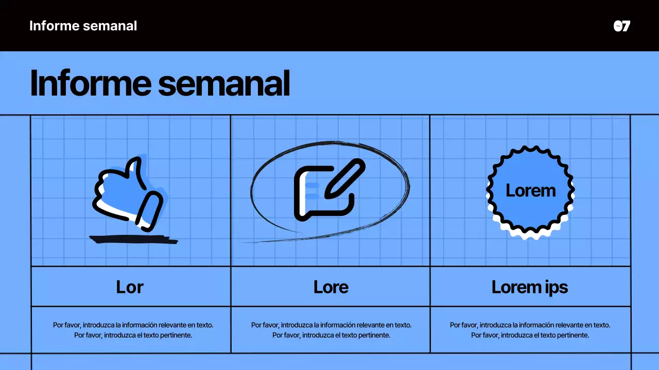 Material de reunión kitsch en azul