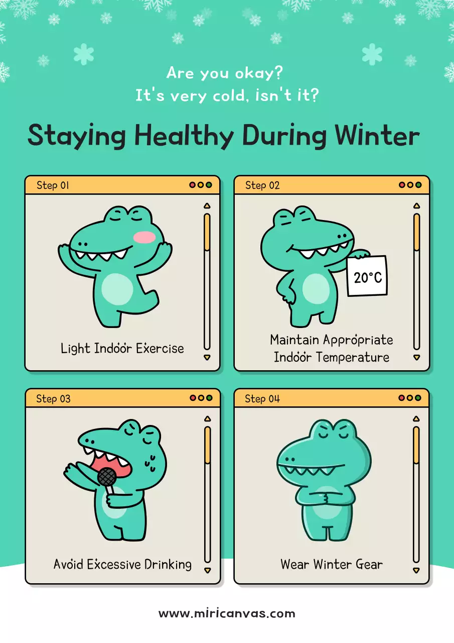 민트 심플 윈터 가이드 포스터