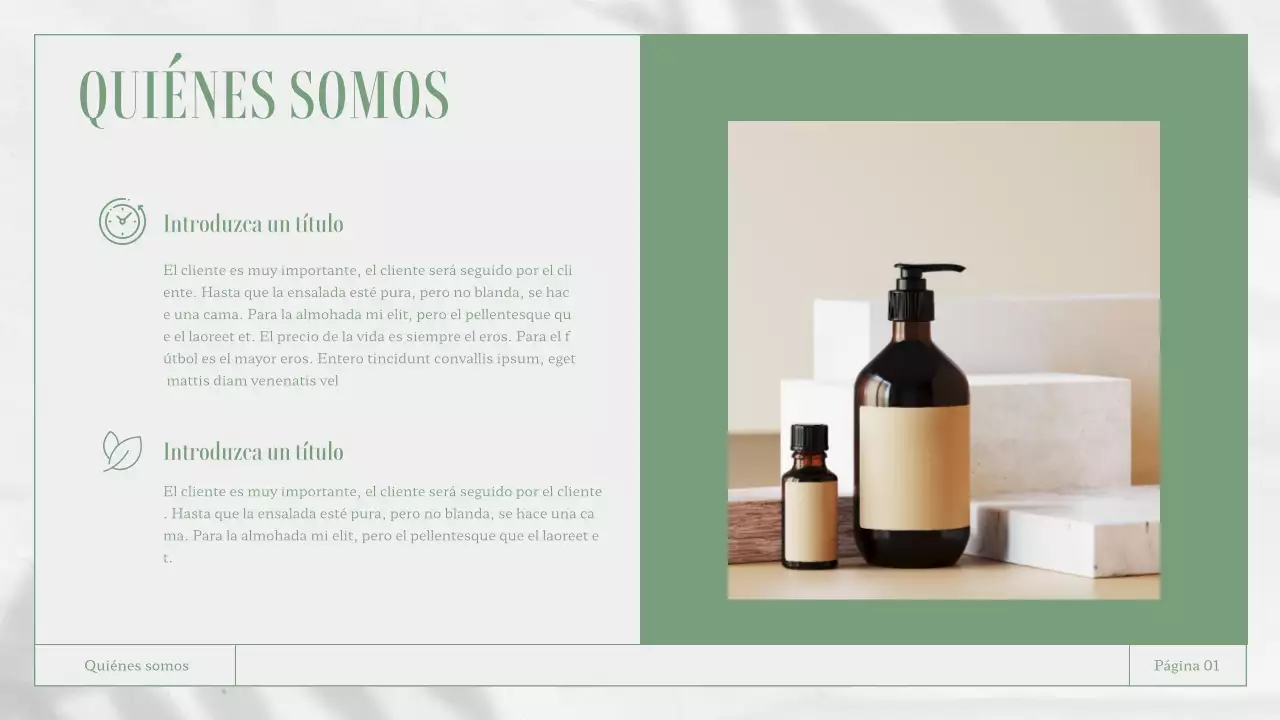 Materiales para informes empresariales en blanco y verde con temática de la naturaleza
