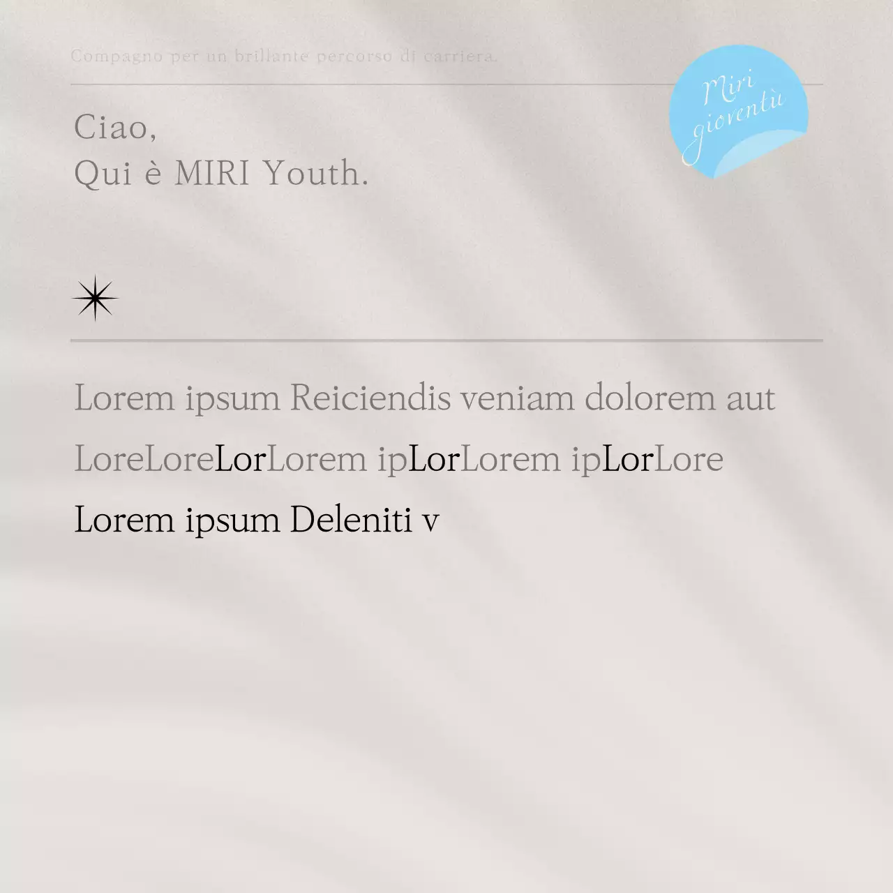 Promuovere il reclutamento di una comunità moderna nei colori blu e grigio.