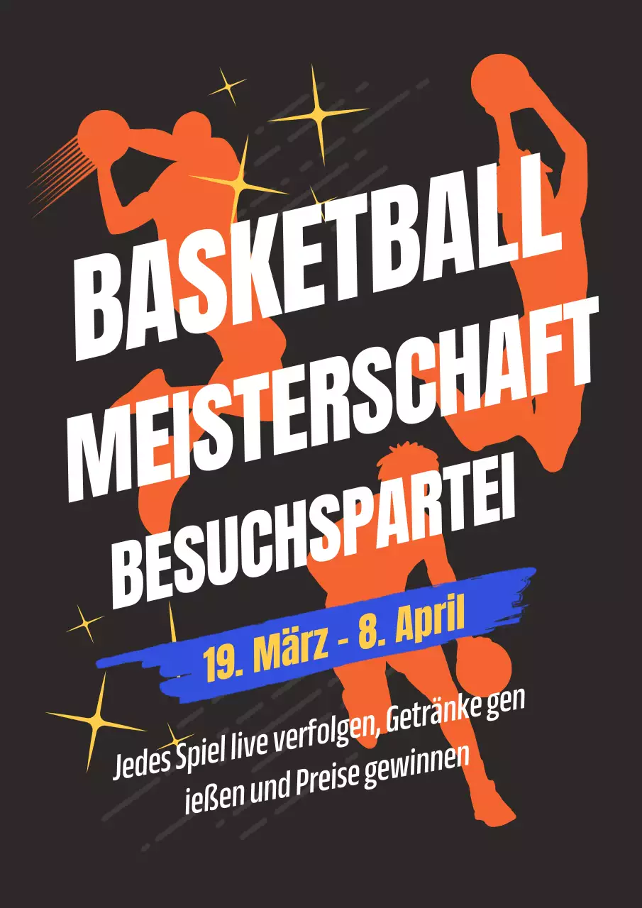 Orange und Retro-Basketball Rekrutierung
