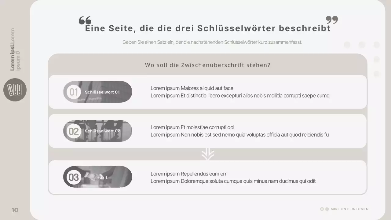 Eine einfache, beigefarbene Geschäftspräsentation