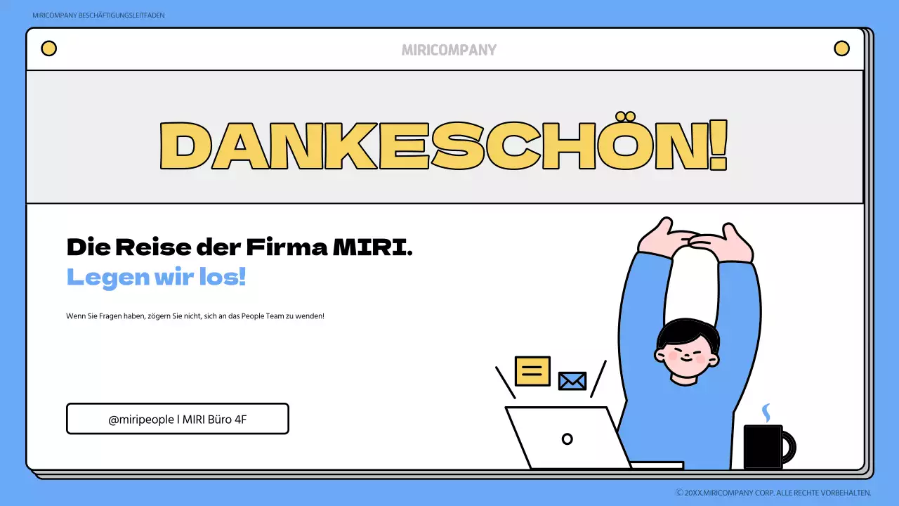 Blaues und gelbes Onboarding-Buch Schulungsmaterial
