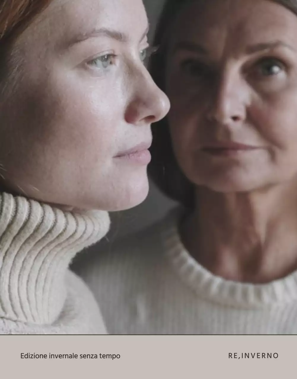 Annuncio di maglieria invernale moderna in beige e marrone