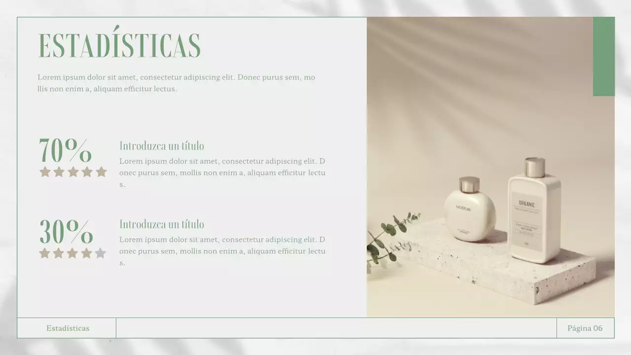Materiales para informes empresariales en blanco y verde con temática de la naturaleza