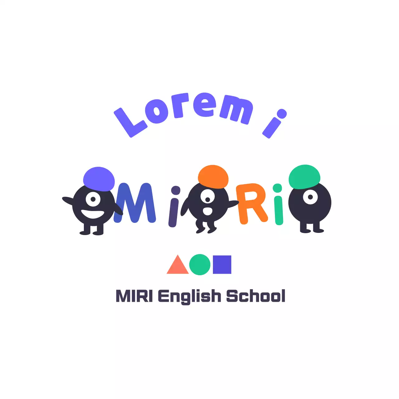 A cute cram school with colorful colors and characters