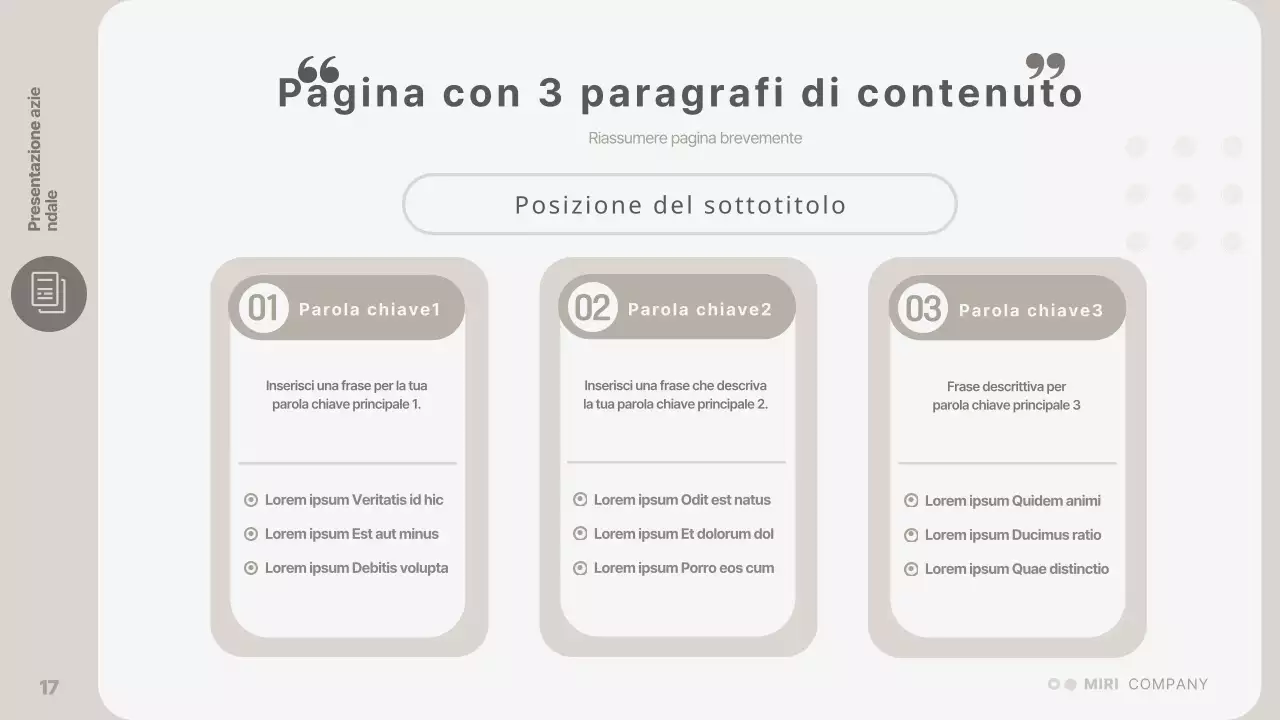 Una presentazione aziendale semplice e beige