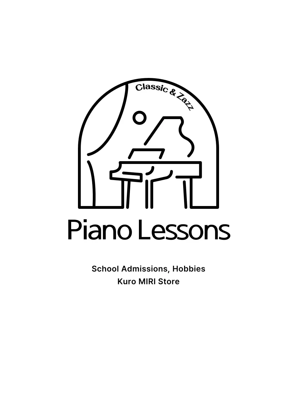 Piano school design with piano landscape icon