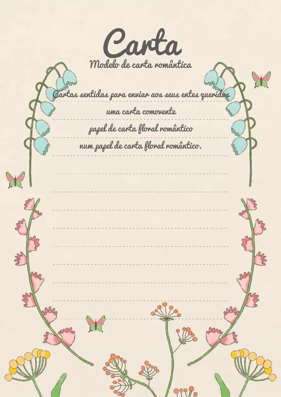 Artigos de papelaria clássicos com ilustrações florais em bege e cor-de-rosa