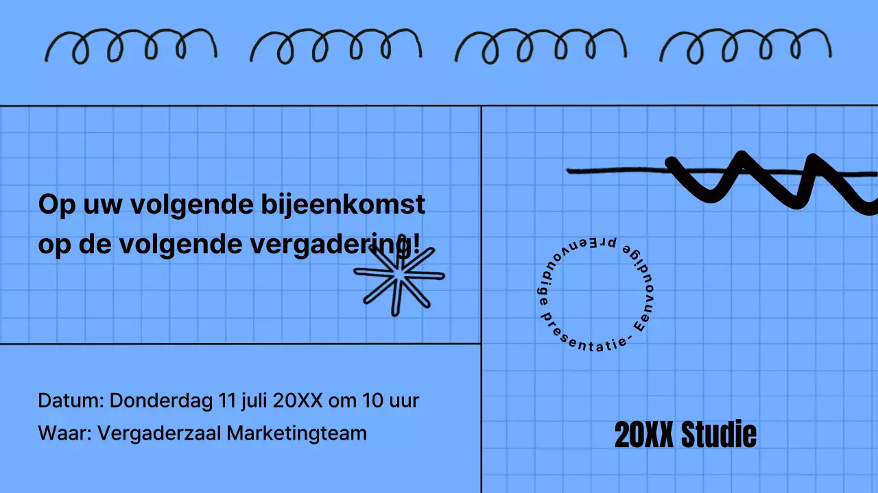 Kitscherig vergadermateriaal in blauw