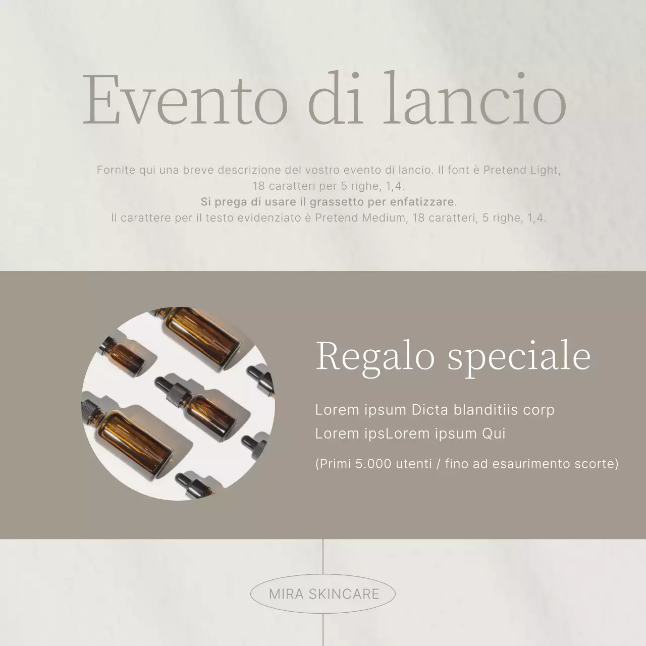 Promuovere una semplice cura cosmetica della pelle in beige