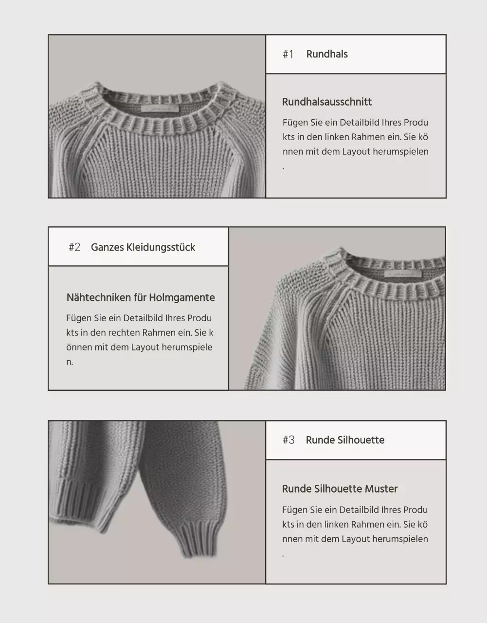 Moderne Winterstrickanzeige in Beige und Braun