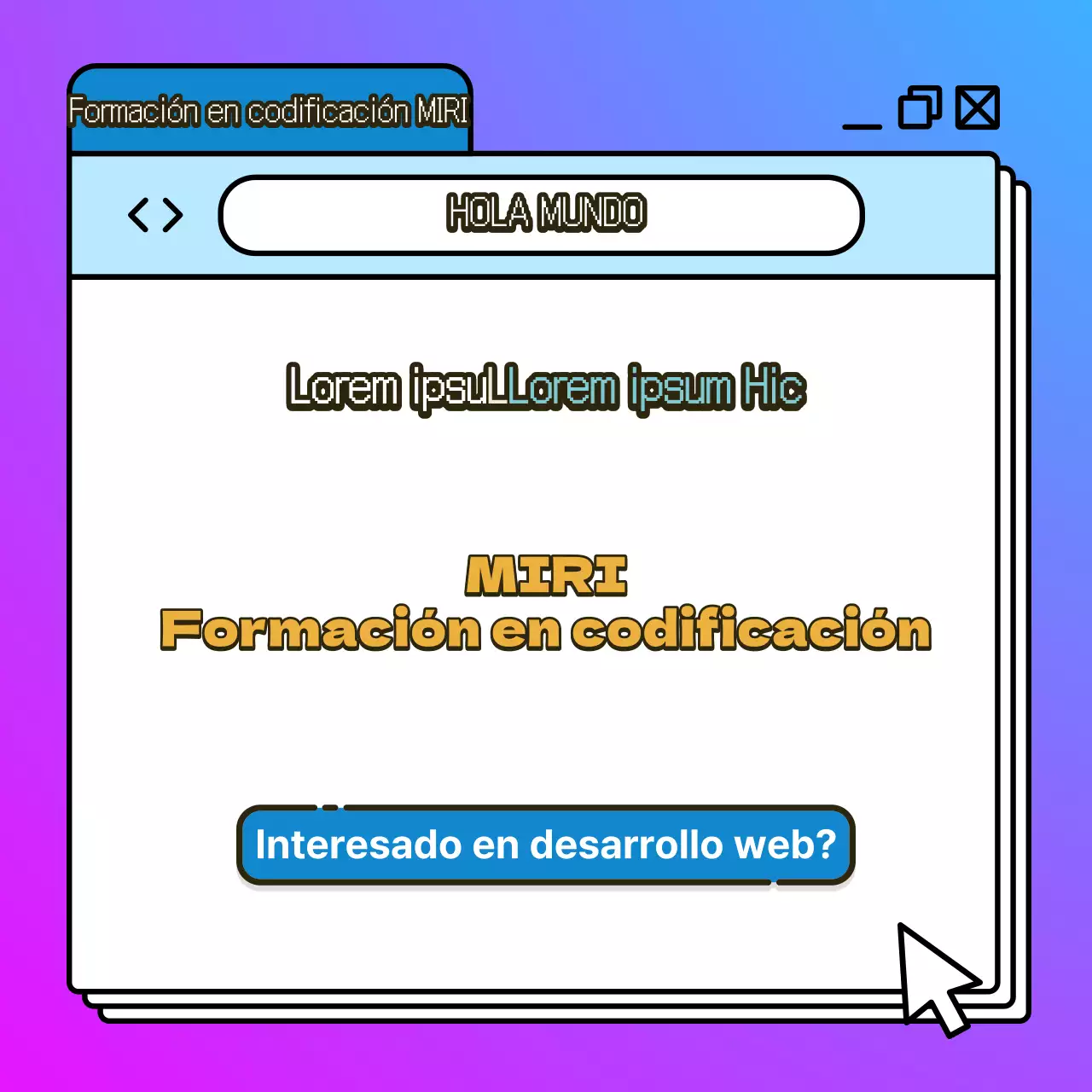 Promover la educación en codificación kitsch en azul y morado