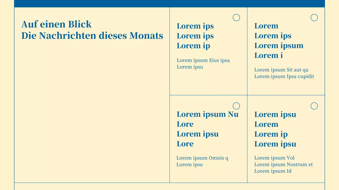 Minimalistischer Newsletter für Unternehmensdienstleistungen in Beige und Blau