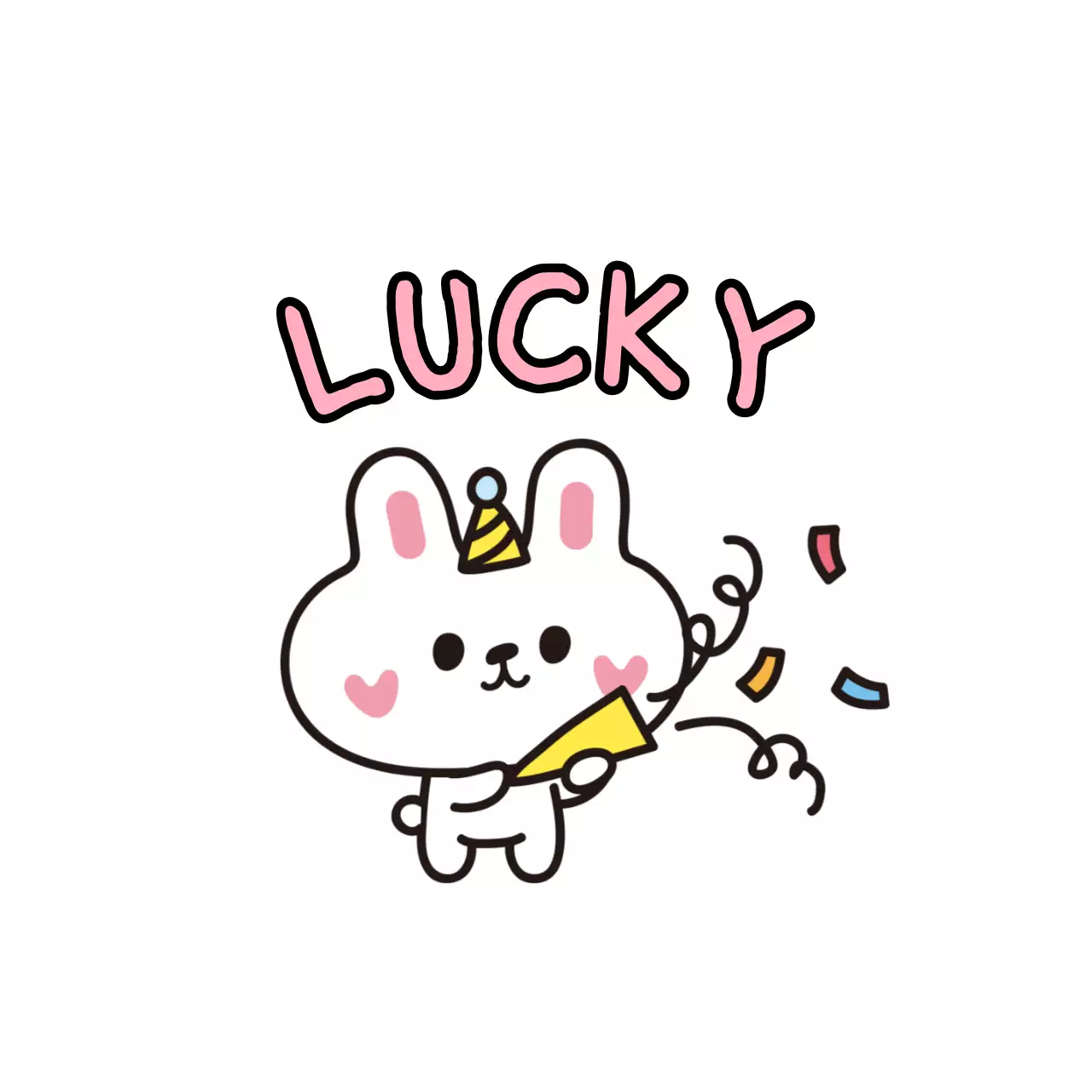 Cute concept lucky charms with congratulatory bunny characters