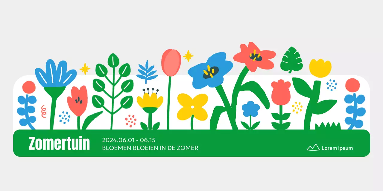 Een schattige eenvoudige bloemenbeurs in primaire kleuren