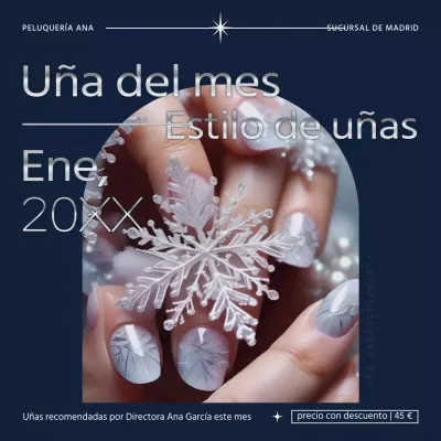 Promueve modernas recomendaciones nailstyle en azul marino y plata