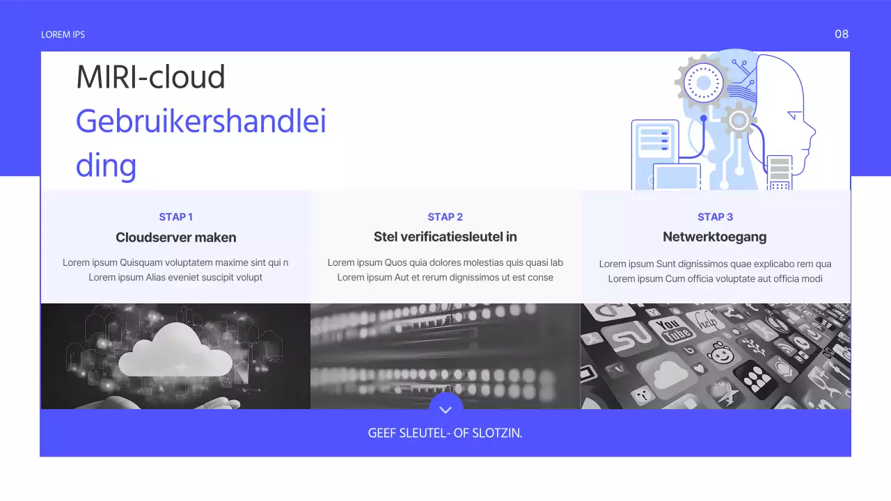 Een eenvoudige, paarse zakelijke serviceprospectus
