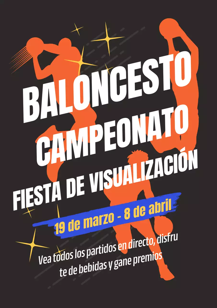 Reclutamiento naranja y retro para baloncesto