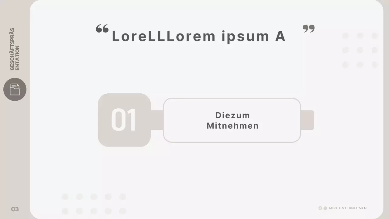 Eine einfache, beigefarbene Geschäftspräsentation