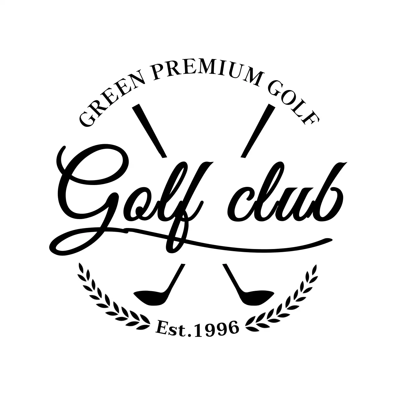 Concetto di lusso mazza da golf con illustrazione mazza da golf e scrittura a mano