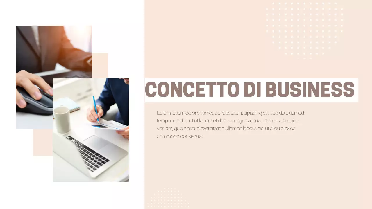 Materiali business classici in beige e marrone