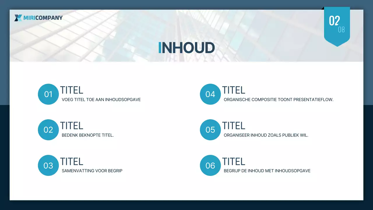 Eenvoudige zakelijke presentatie in mint en marineblauw