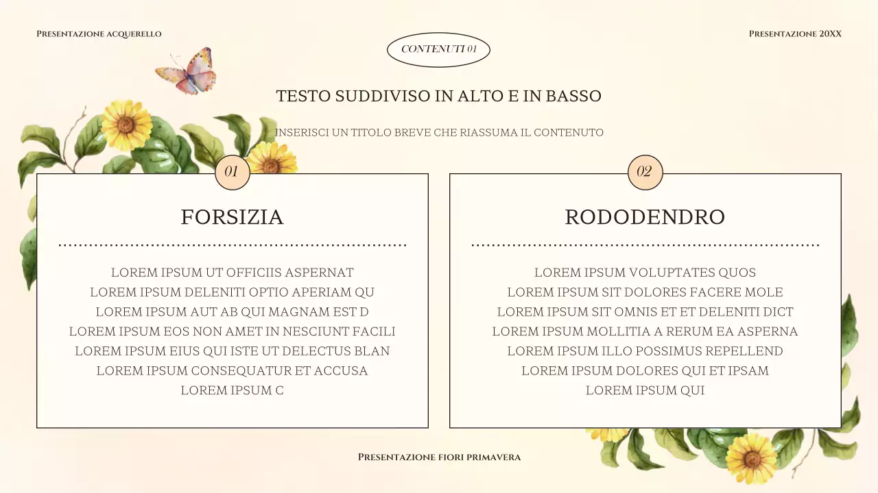 Classica presentazione floreale primaverile in giallo e verde