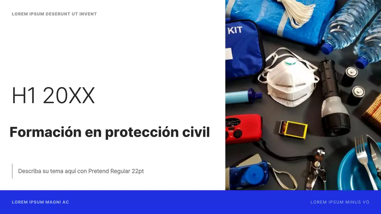 Formación sencilla de protección civil en azul marino y negro