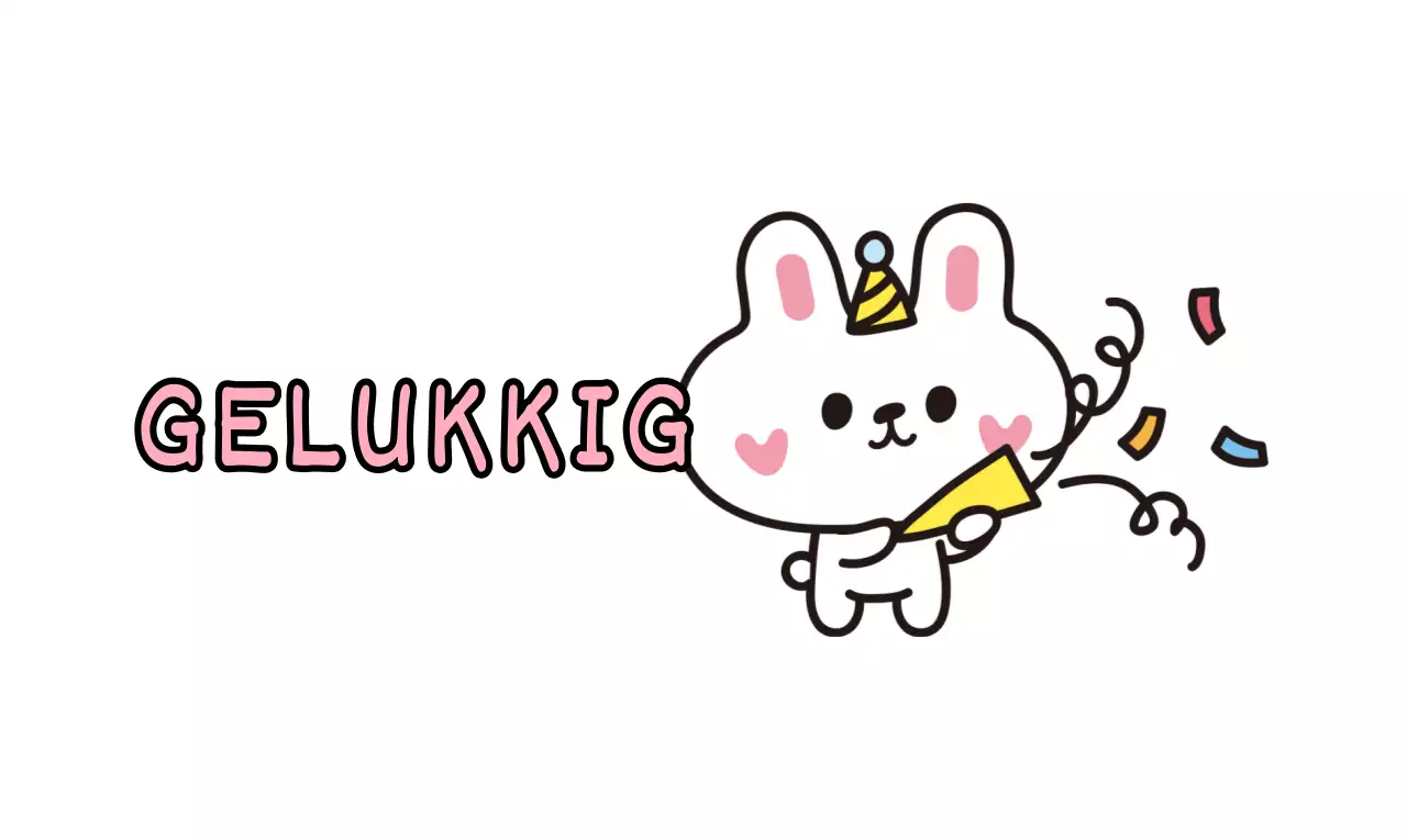 Leuke concept geluksbrenger met felicitatie konijntjes