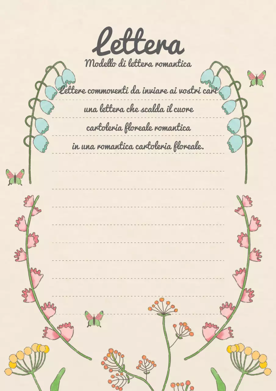 Cartoleria classica illustrata a fiori in beige e rosa
