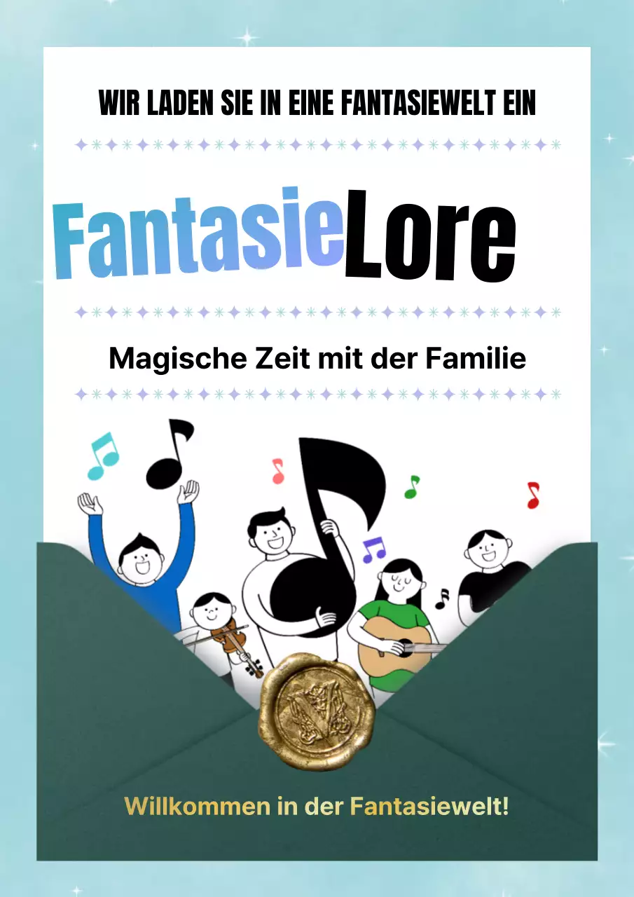 Werben Sie für eine hübsche Einladung in Hellblau und Grün