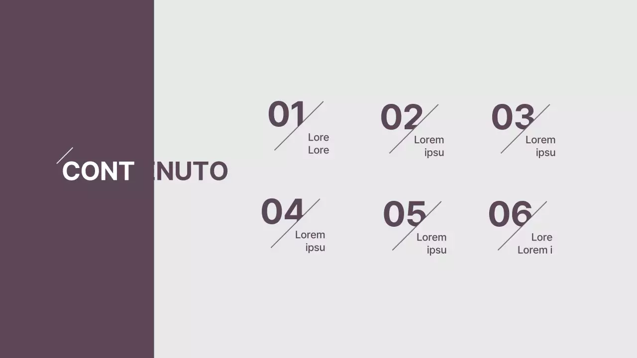 Spiegazione del layout in stile minimalista in viola