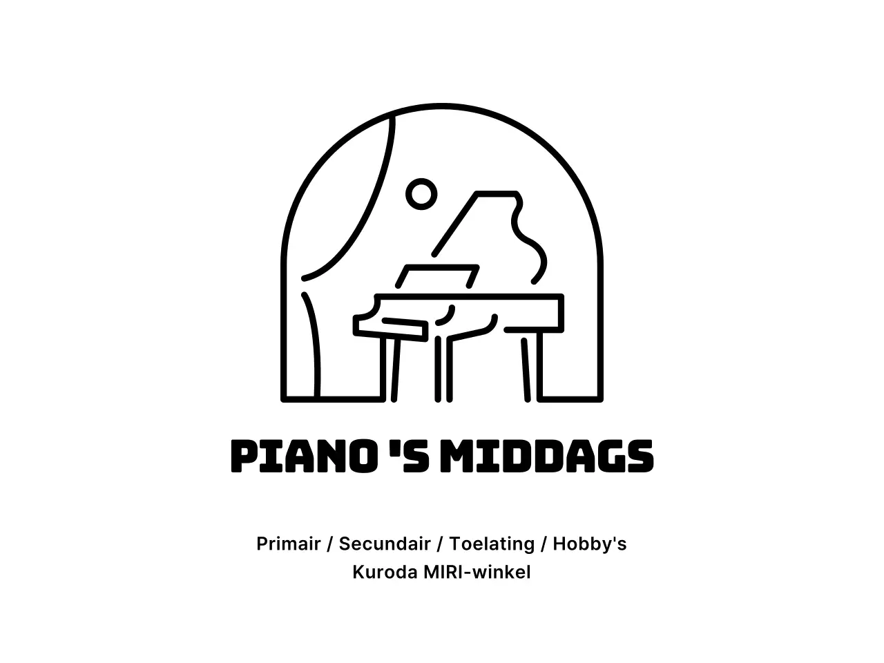 Piano school ontwerp met piano landschap icoon
