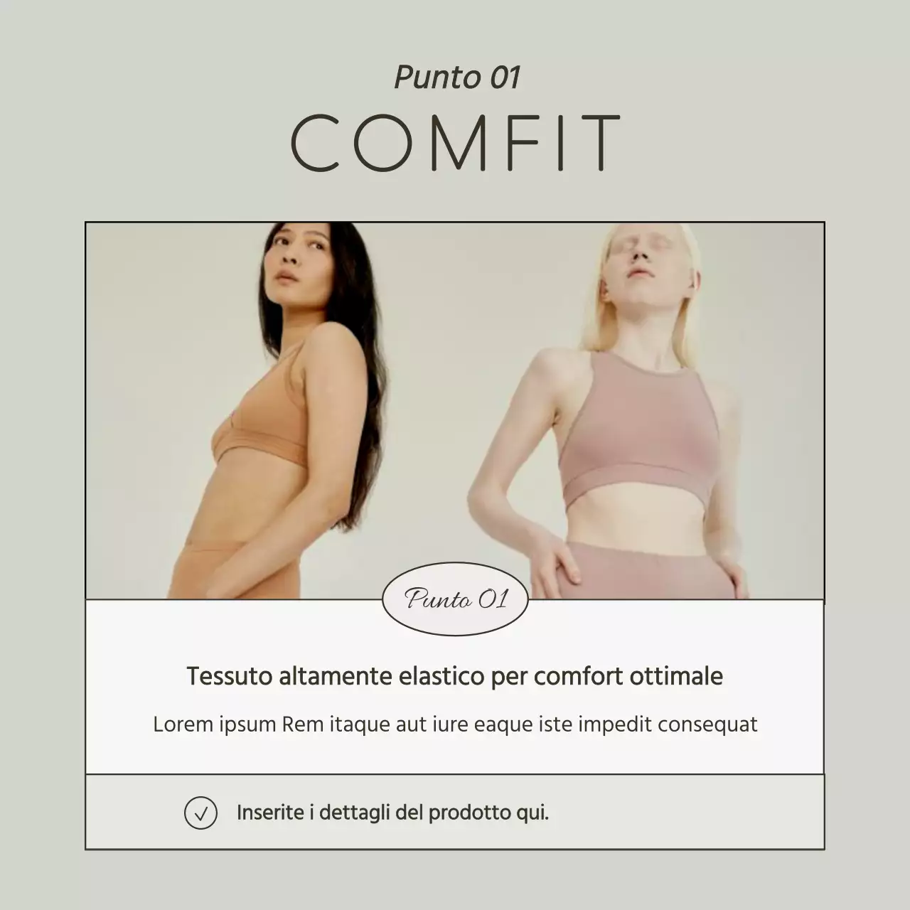 Pubblicità di biancheria intima semplice in bianco e chartreuse