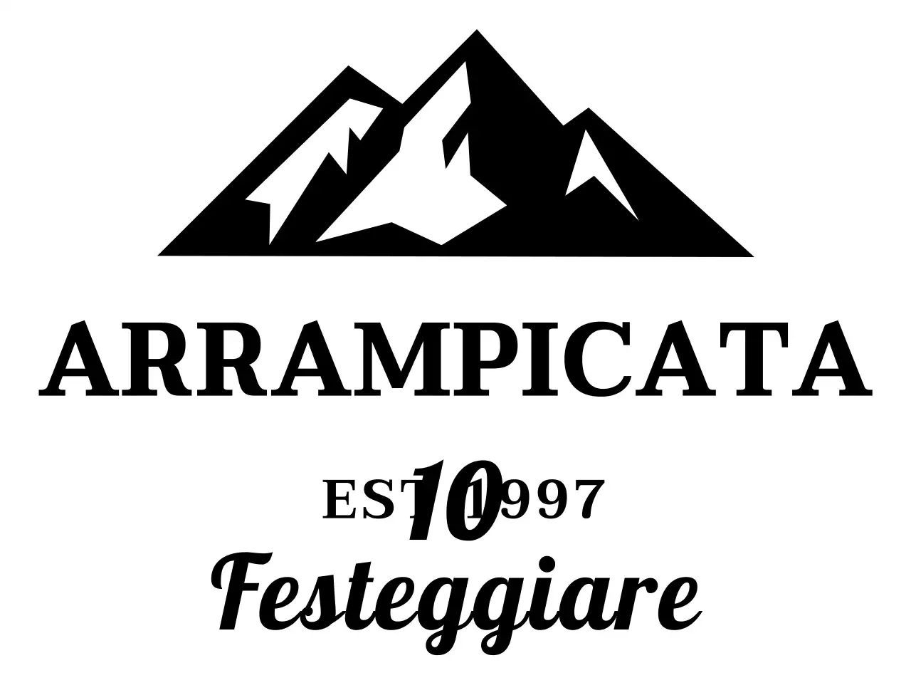 Un concetto semplice per un club di alpinismo con illustrazioni di montagna e font serif