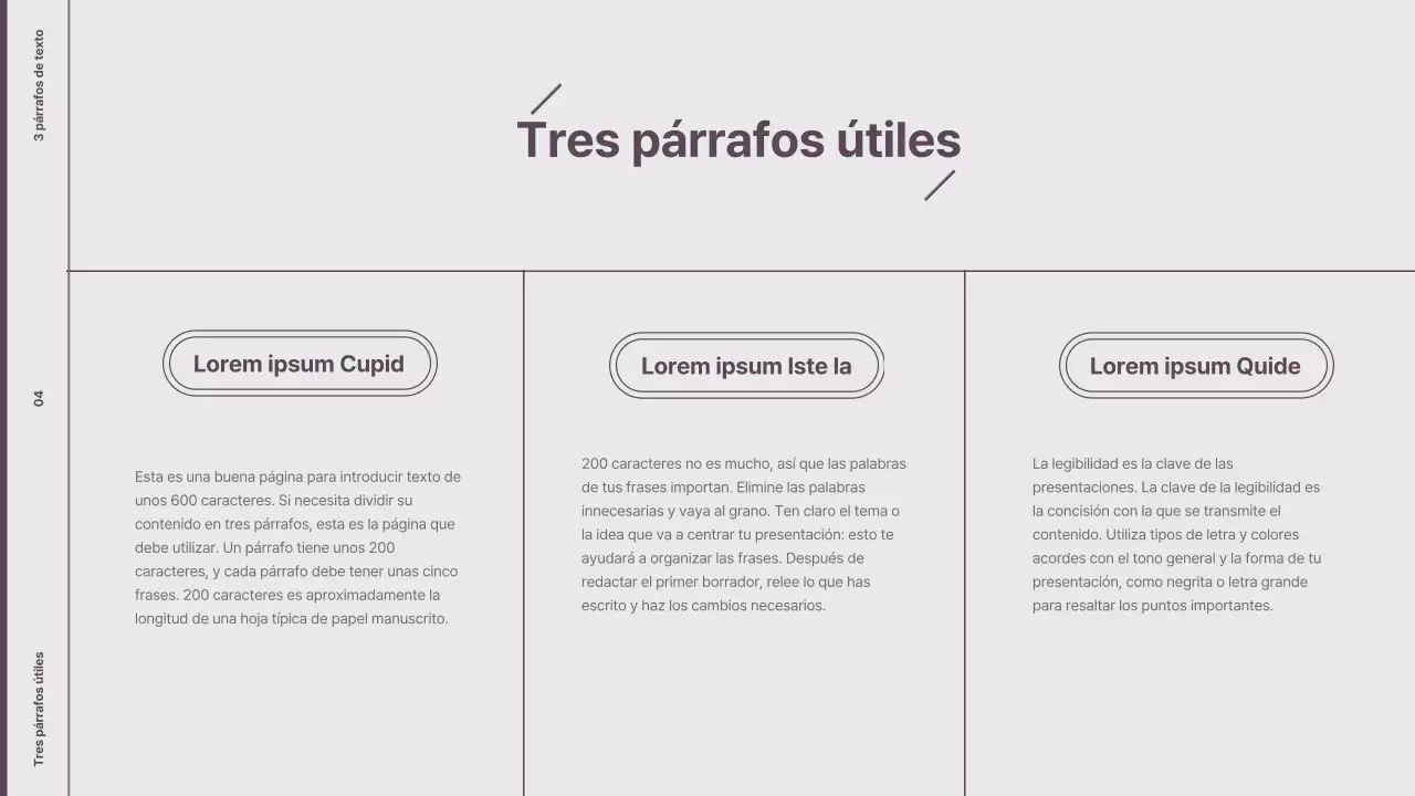 Explicación del diseño de estilo minimalista en morado