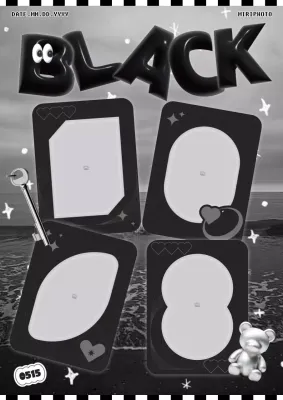 Black Playful Photo Layout Poster