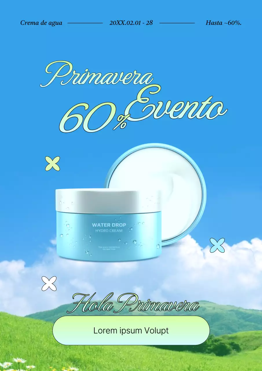 Promocione las rebajas de primavera con los colores de moda, azul y chartreuse