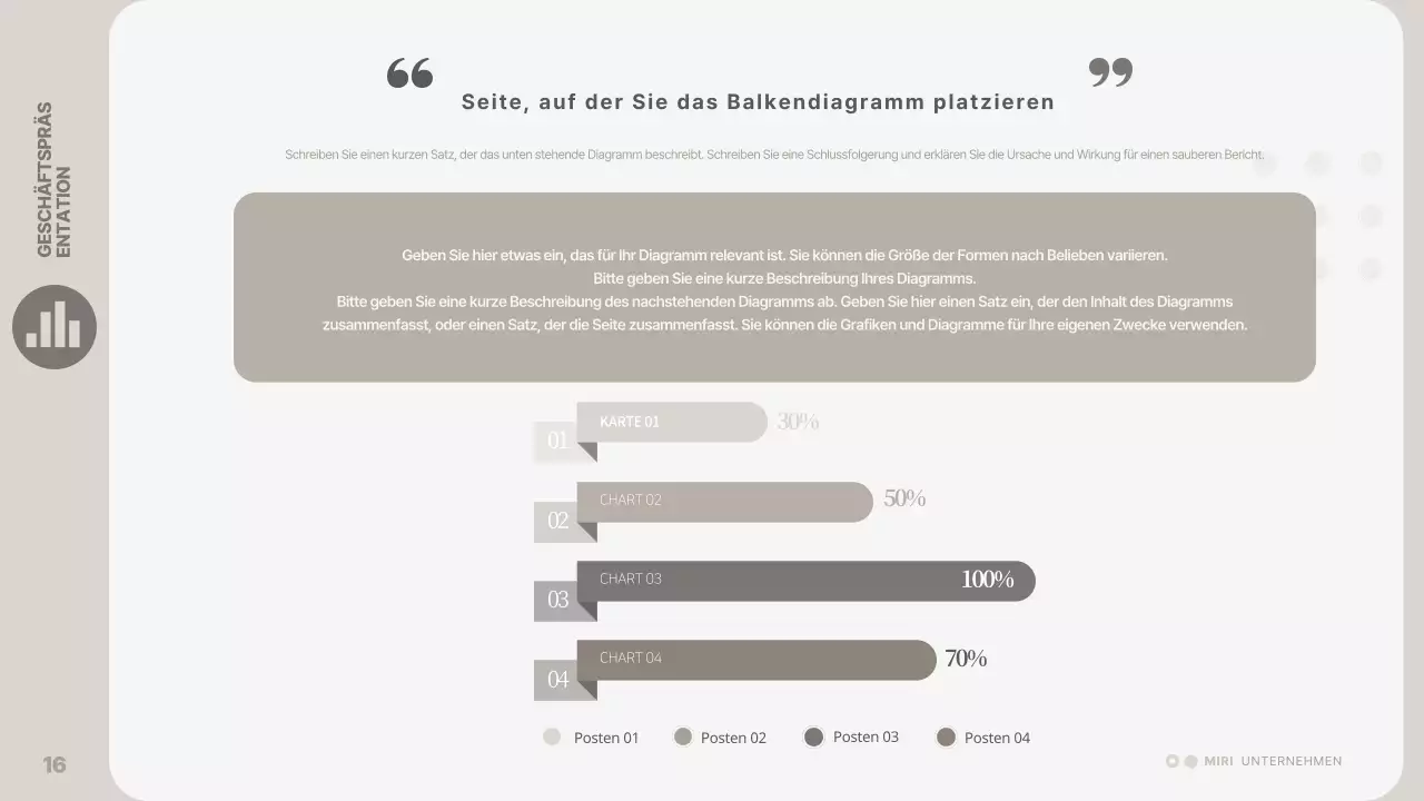 Eine einfache, beigefarbene Geschäftspräsentation