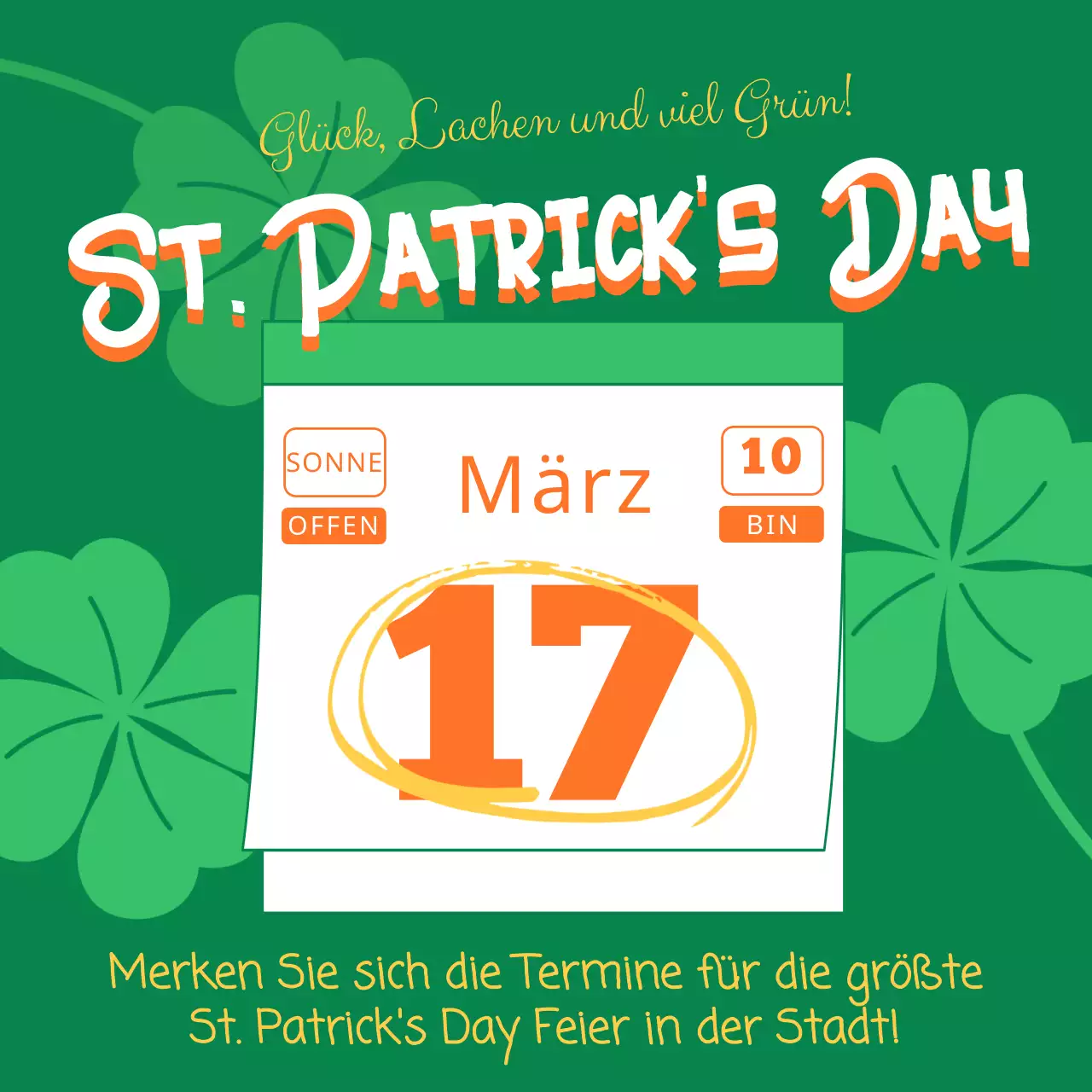 Werben Sie für den St. Patrick's Day in Grün