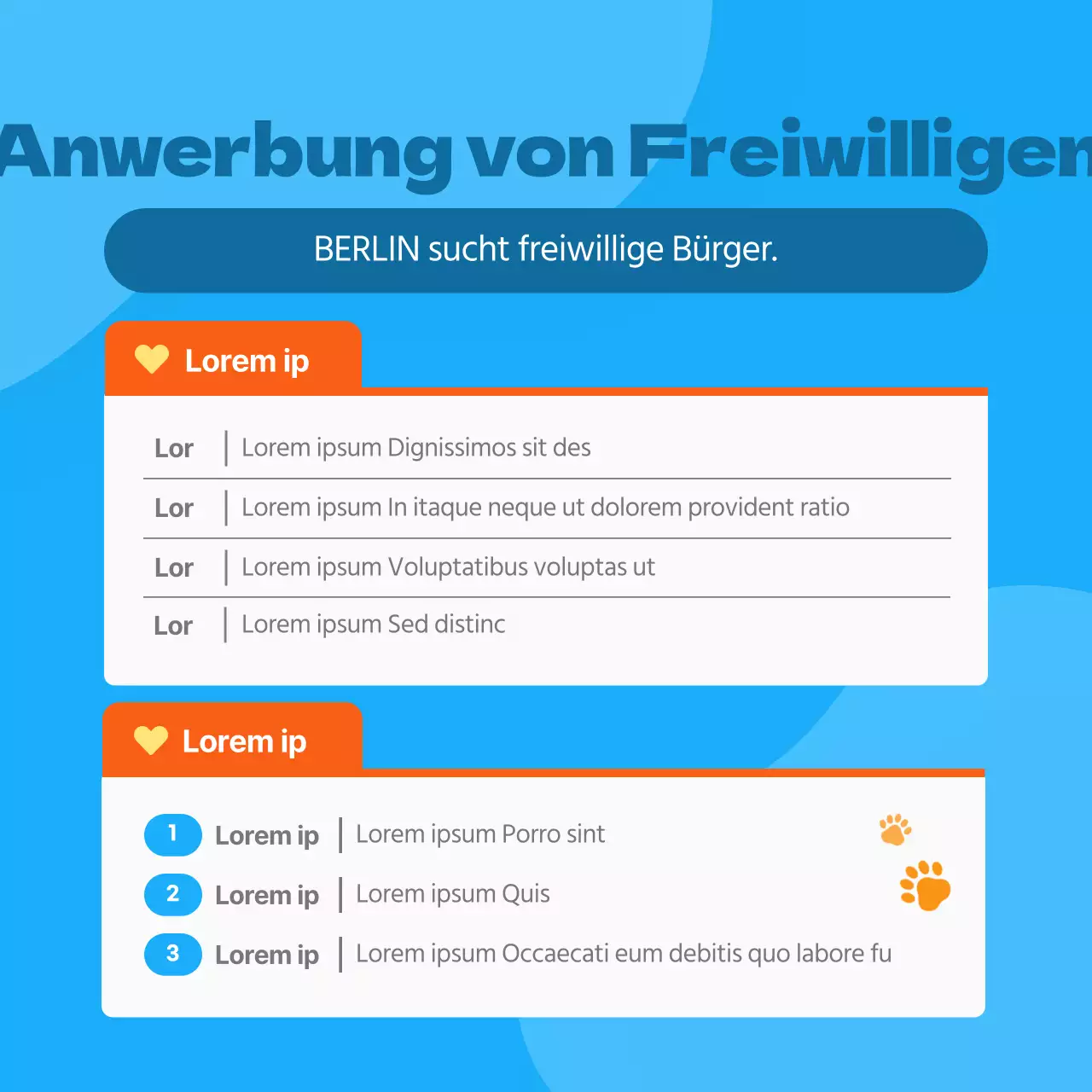 Werben Sie für Ihre Tieradoptionsstelle in orange und niedlichem Stil