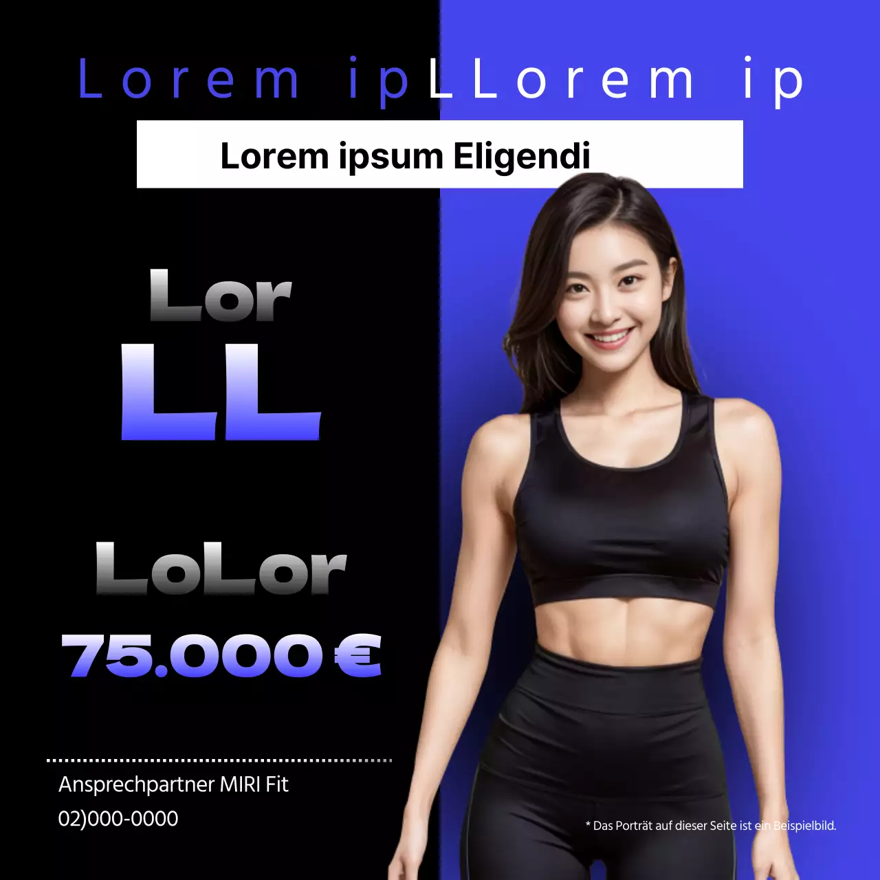 Förderung eines einfachen PT in Schwarz und Blau